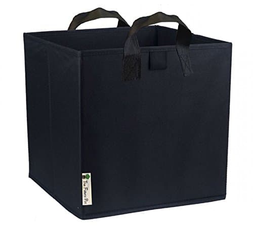 The Fabric Pot Hydroponics Fabric Pot Breathable Pots Container Grow Bag Plant Litre UK (20L, Black Square)