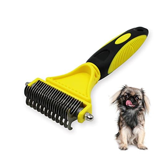 Macoior Dematting Tools,Pet Grooming Tools, 2 Sided Professional Grooming Rake for Cats & Dogs