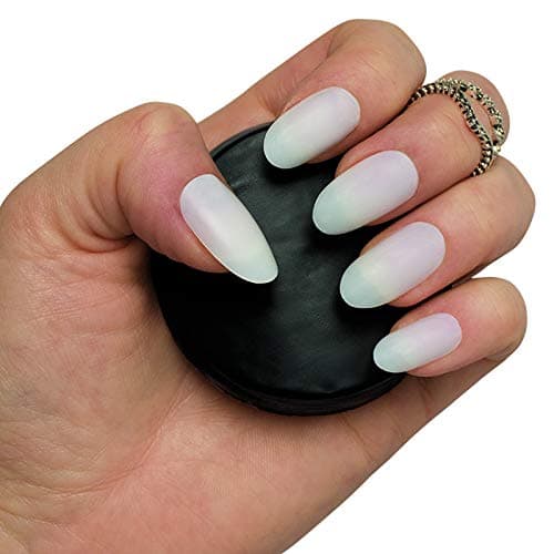 120-pieces MEDIUM OVAL NAIL SET with FREE GLUE & PREP FILE, 10 Sizes – Opaque Express Full Cover False Fingernail Extensions for Salon Professionals & Home Use - By Vixi