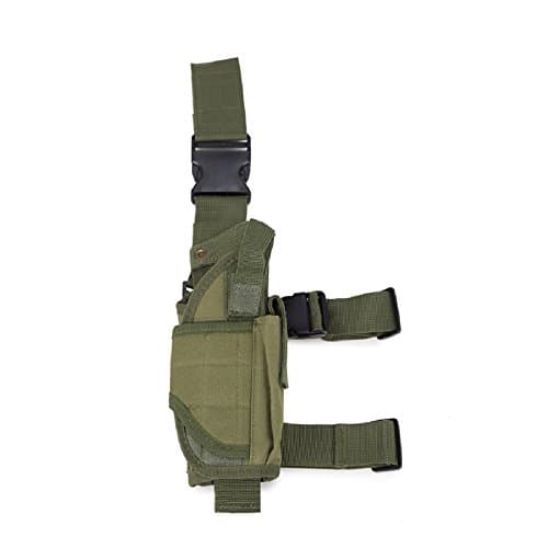 INDEPMAN Tactical Hand Gun Drop Leg Thigh Holster Adjustable Nylon Pistol Pouch Bag (arny green)