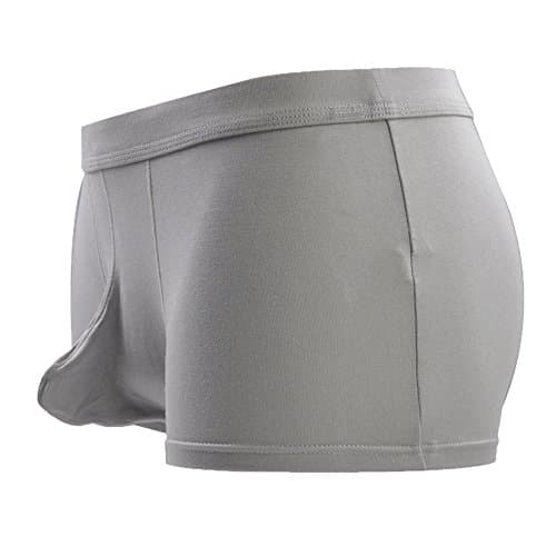 Mens Comfy Boxer Briefs Grey Low Rise Trunks Micromodal Size L