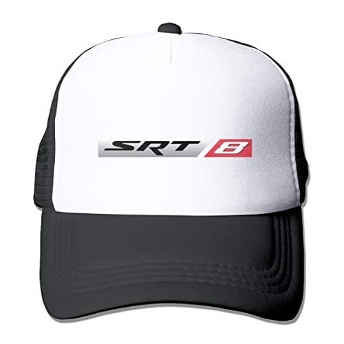 Classic Baseball Cap,Muscle-Car-SRT8 Adjustable Two Tone Cotton Twill Mesh Back Trucker Hats Black