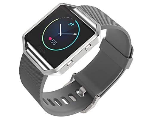SUPTG Grey Silicon Luxe Band Strap For The New FITBIT BLAZE Fitness Watch Smart Watch