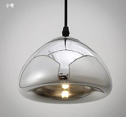 HHY-Modern simple dining table, counter, galvanized glass pendant lamp, single head pendant lamp,18cm Silver