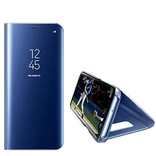 ITbEST Clear View Mirror Smart View Case Flip Cover for Samsung Galaxy S7 Edge (Blue)