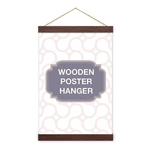 Non-Standard Size Walnut Wooden Poster Hanger - magnet self assembly (18 inch (45.72cm))