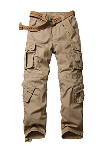 AUSZOSLT Men's Multi Pocket Loose Casual Work Pants Cargo Pants