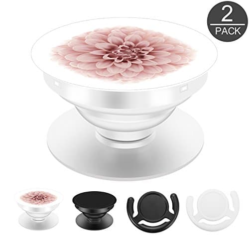 Quirrel Cell Phone Pop Up Grip Holder Stand with Car Mount for Smartphones and Tablets - Super 2 Pack - Flower (QL05)