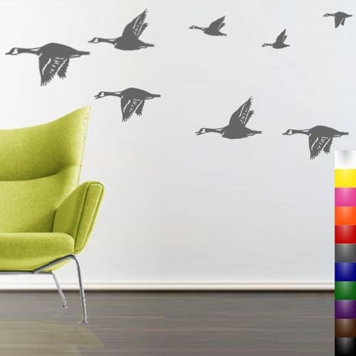 StikEez Grey Geese in Flight 8-Pack Fun Goose Wall Decal Set
