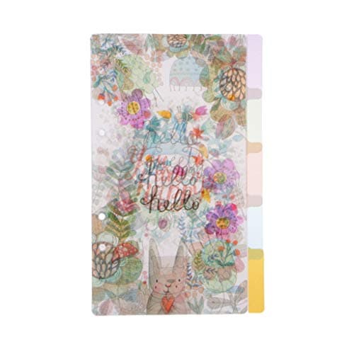 Exing 5Pcs Index Page Notebook Translucent Flowers Category Page 6 Hole Binder (A6-1)