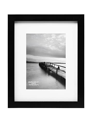 MeiC 8x10" Wall Table Picture Photo Frames for 5x7 with Mat or 8x10 without Mat Black