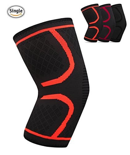 Spoty Knee Compression Sleeve Brace Support for Arthritis Running Women men kids Unisex Single Wrap,Orange S