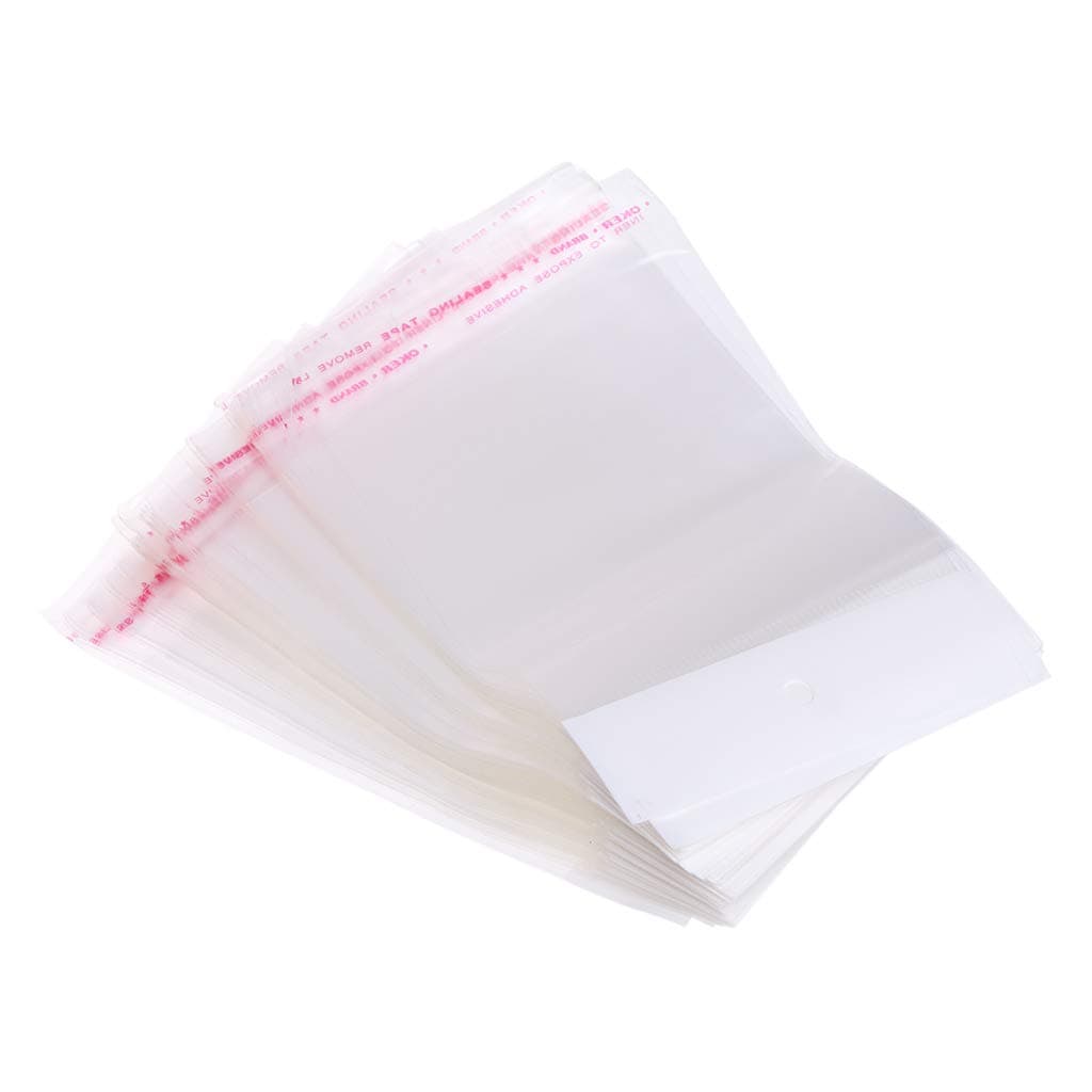 Shefii 100Pcs/Set Plastic Packing Bag Transparent Self Adhesive OPP Jewelry Seal 9x13cm