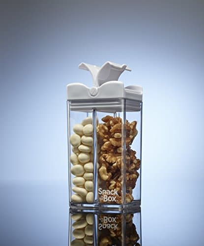 Snack in the Box UNIQUE, a stylish and Eco-Friendly Reusable Snack Box Container by Precidio Design (Clear/White)