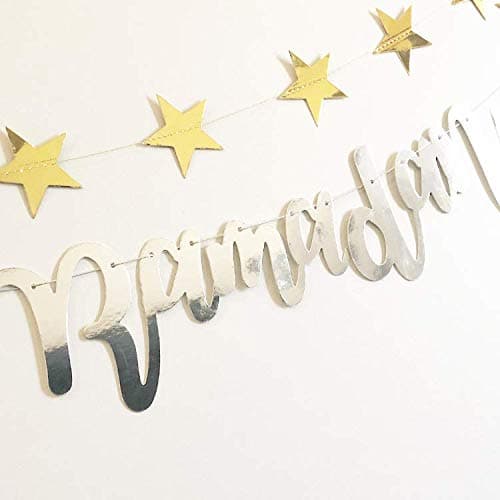 Happy Ramadan & Eid 2 in 1 Mirror Banner (Silver)
