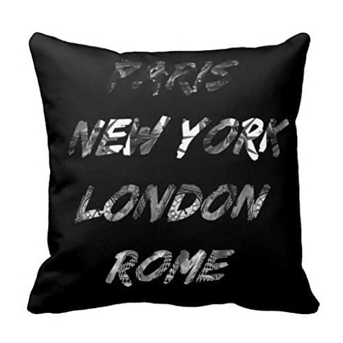Cushion Paris Nyc London Rome Polyester Pillow Case