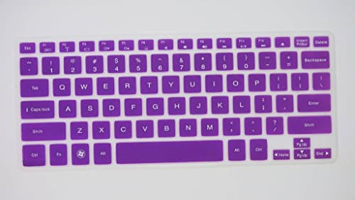 HYAIT 1Pcs Colorful Silicone Keyboard Protector Skin Cover for Dell NewXPS 14Z/15Z/14zr Inspiron 14Z(Ultrabook),14ZR,Vostro V3360,New Inspiron 13Z(5323) SEMI-PURPLE