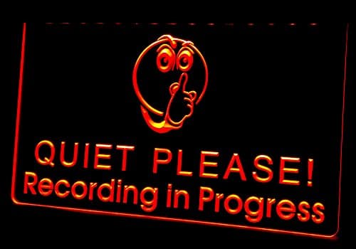 NL239 Recording in Progress Quiet Please Neon Light Signs (red)