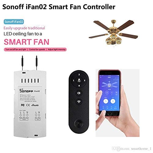 DENLER 2 Channel Dimmer Smart WiFi Switch for Fan and Light with RF Remote Control Fan Speed with Android and iPhone and Remote, Compatible with Alexa Google Home