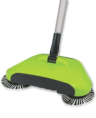 Eco Sweeper 360 Degree Triple Brush Spinning Vacuum - Multi-purpose Manual Broom, Cordless Cleaning Tool - Green