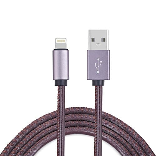 Lightning Cable AISBR iphone USB Fas Data Sync Transmission 3.3FT PU Leather 2A Current Quick Charge Powerline for iPhone7/7Puls/6S/5C/Pad/Air/ Pro iPod/touch (brown)