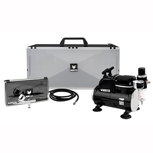 MONSTER Mini Airbrush Compressor (Mini Compressor + Air Brush + Spray Booth) Full Package Modeling Painting,3D Printing Paint,Pla model,Art Painting 220V
