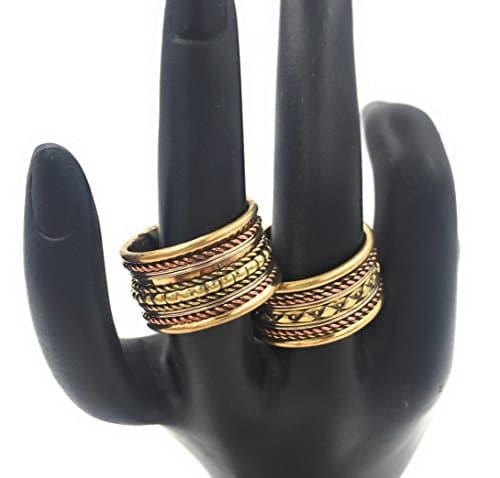 KayJayStyles Set of 2 Handcrafted Healing Copper Therapy Ring