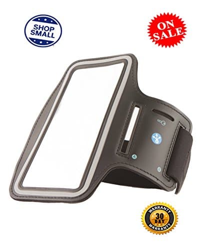 iPhone Running Band - Running armband with key holder for Apple iPhone 6 (4.7”) By NJM (Black)