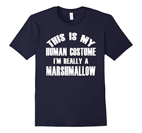 Mens This Is My Human Costume, I'm Really A Marshmallow T-shirt Large Navy