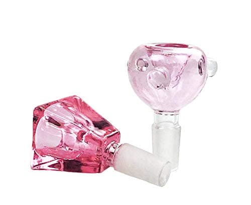 Morgan Som Newest Two Bowls Elegent Pink Pipe Handmade Thick Glass Tool Accessories (Square + Round)