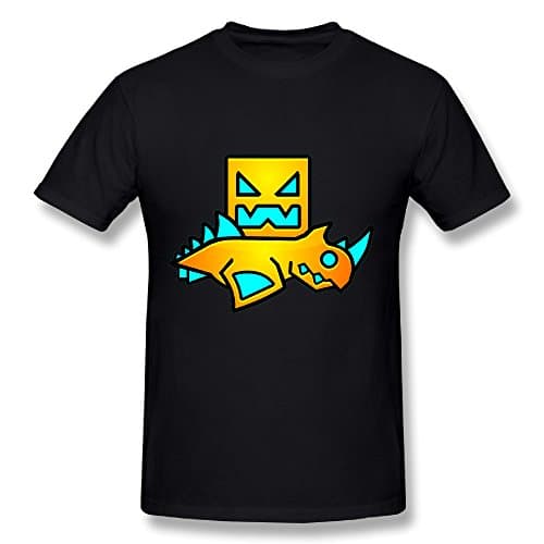 Geometry Dash Artwork Dinosaur Boys Short Sleeve Tee Black