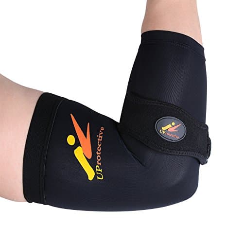 UProtective Elbow Brace with Highest Copper Material Compression Relieve Pain Support for Workouts Sports Tendonitis Tennis Golf Content Elbow Strap & Elbow Sleeve 2 in 1 (XX-Large)