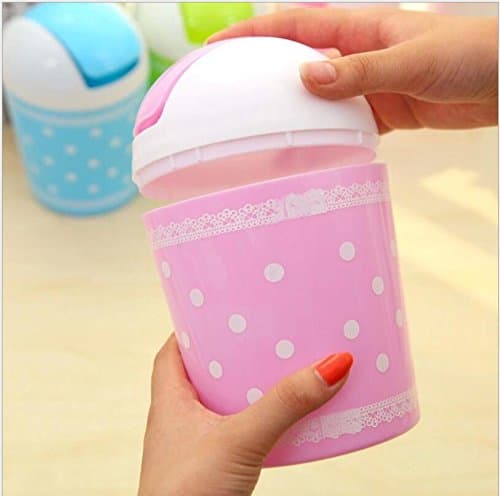 Gelaiken Mini Plastic Table Dustbin Sundries Barrel Storage(Purple)