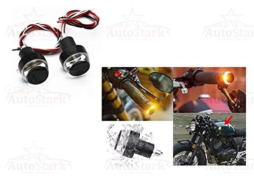 Autostark Bike Handle Bar End LED Blinker Indicator Light Finish (Set of 2) (Yellow & White) for TVS Jupiter