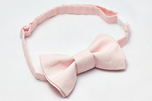 Light Pink Bow Tie for Boys - Adjustable Plastic Clip and Slider Closure - Sizes up to 9 years old - Cotton