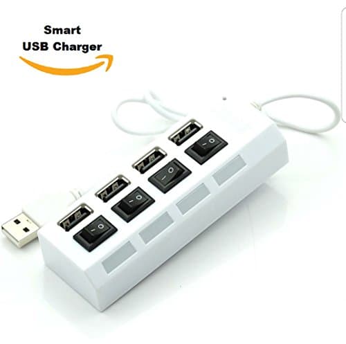 4 port usb wall charger - Multi port USB Charger - USB Charger Station - Charger Box - USB 2.0 Hub 4 Multiport Charger individual Switch