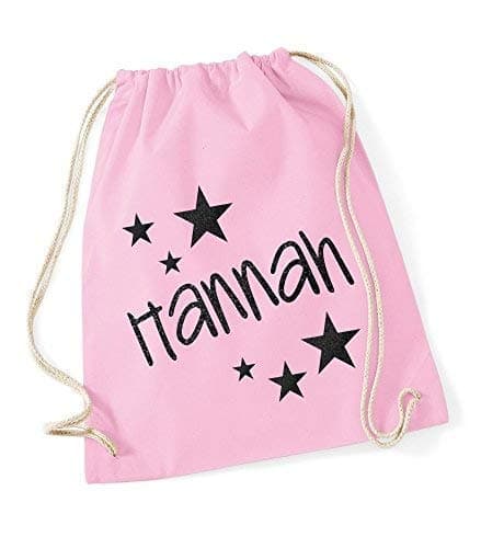 Girls Personalised Glitter Star Name Gymsac