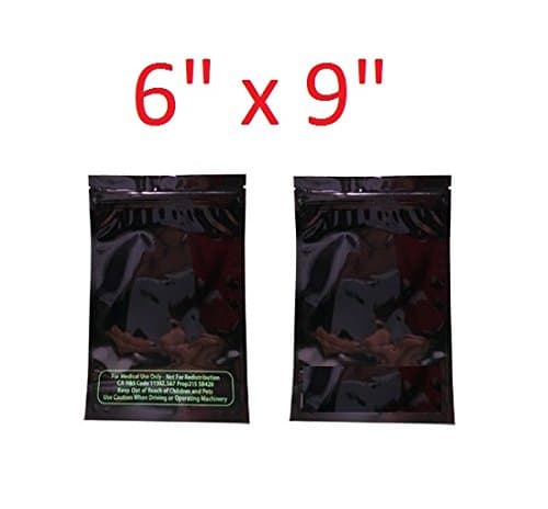 6" x 9" 1oz 1 ounce Tamper Proof Black Incense Bags with Zipper and Tear Notch lot of 200