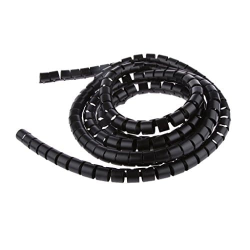 Dolity 1Pcs New 2Meter Spiral Wrap Tools Cables Wire Organising Tool Kit-Black