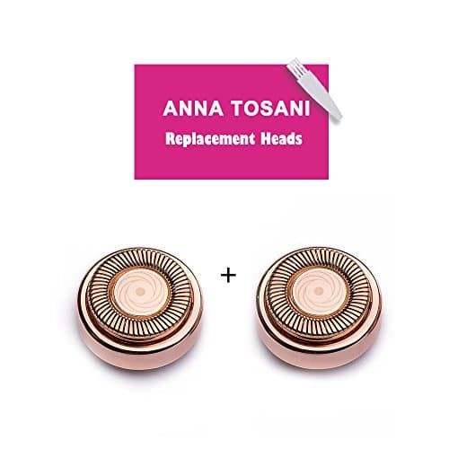 Upgraded Version 2 Counts Hair Remover Replacement Heads for Electric Hair Remover 18K Gold-Plated AS SEEN ON TV with Brush