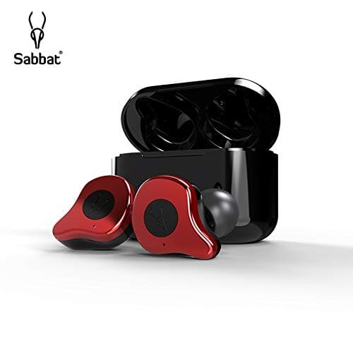 Sabbat E12 3D Clear Sound True Wireless Earbuds Blutooth 5.0 TWS Stereo Earphones A week's Endurance with Built-in Mic and Charging Case for iPhone, Samsung, iPad, Android(Red)