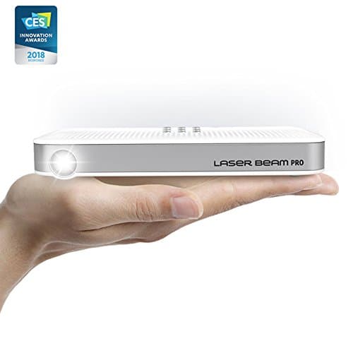 Laser Beam Pro C200, FDA accessed Class 1 Lase, Focus Free, ASNI 100-MAX 200 Lumens, 20”-150", Internal Memory, Wi-Fi, Bluetooth, USB, SDslot, HDMI, Android OS, Portable Mini Projector