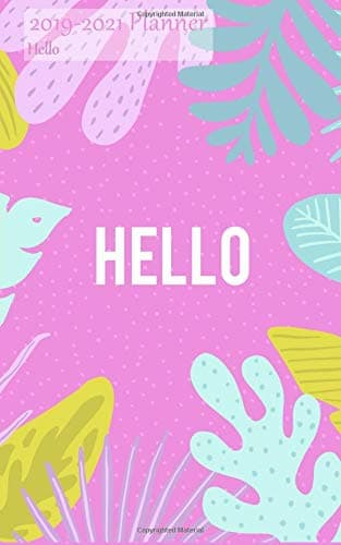 2019-2021 Planner Hello: Small 3 Year Monthly 2019-21 Organizer Includes Yearly and Address Pages With Leaves and Hello Cover Paperback – 16 Aug 2018