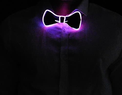 Purple Party LED Bows, Rave Bow, El Wire Bow Tie for Parties, Edm, Festivals, Neon Glow Ties - Turnneon