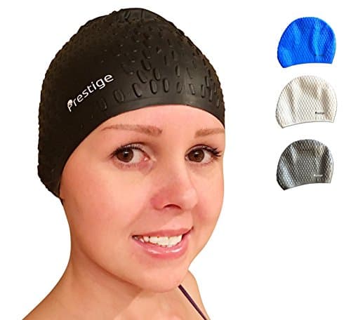 Premium Bubble Silicone Swimming Cap - Short, Medium & Long Hair - Water Drop Design Suitable for Men Women Adults Children Boys Girls!