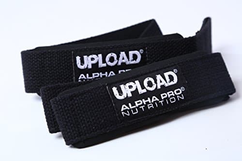 Padded Lifting Straps Upload Alpha Pro, Soft Cotton Thick Neoprene Padded for Weightlifting Bodybuilding Crossfit Powerlifting Gym. 1 Pair, 2 Straps