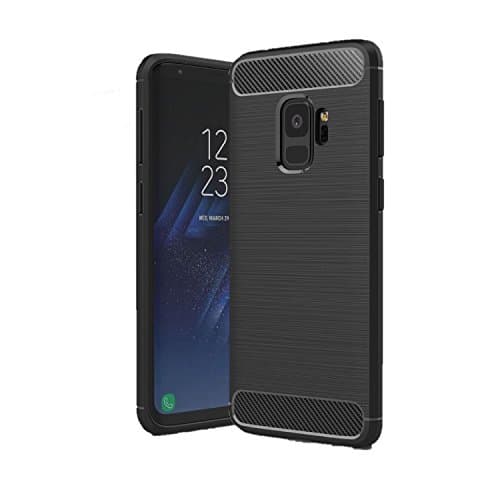 High Resolution Products Galaxy S9 Case, Brushed Texture Carbon Fiber, Slim Armor, Anti-Slip Scratch Resistant Shock Absorption Soft TPU Protective Cover For Galaxy S9 (2018 Release)