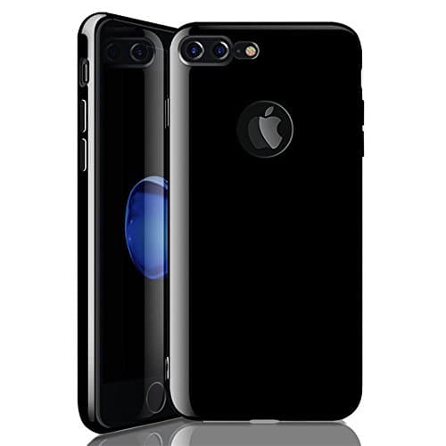 Shockproof Glossy Jet Black Silicone Full Cover Slim Case for New iPhone 7 Plus/Jet Black