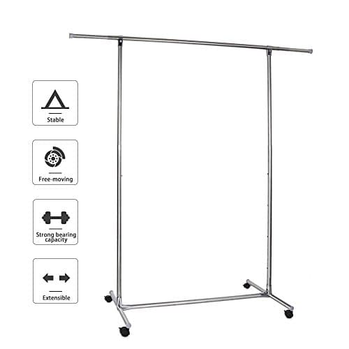 ATBAY Garment Rack Full-Metal Adjustable Rolling Clothes Rack with wheels