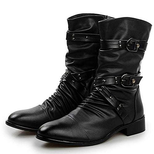 WLFHM Korean Version, High Boots, Leather Boots, England, Military Boots, Pointed, Men's Boots